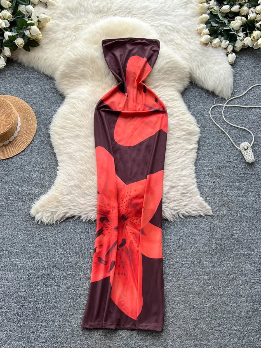 bodycon hooded maxi dress Ana Hooded Maxi Dress - Beige
