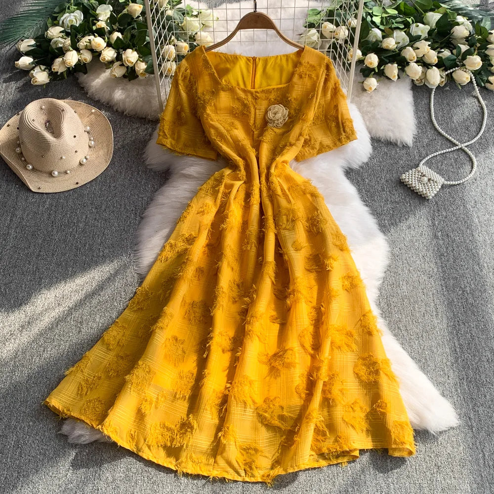 yellow chiffon dress short Short Yellow Chiffon Ruffle Dress  alinanova