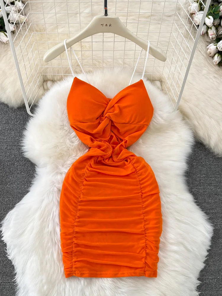 orange ruched bodycon dress SHEIN | Dresses | Shein Bae One Shoulder Ruched Bodycon Dress In Orange