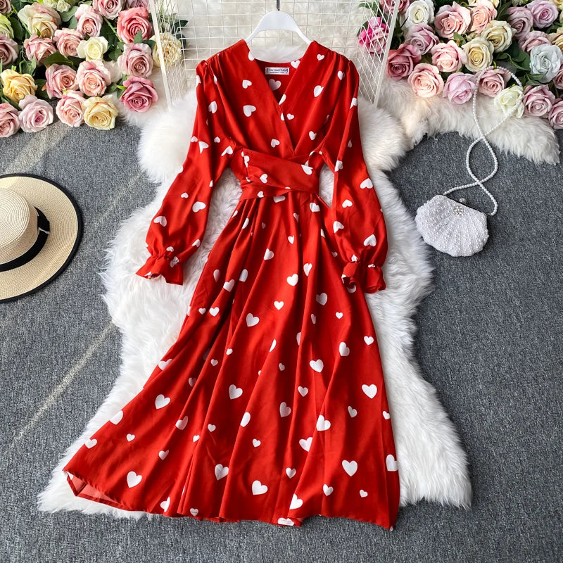 long sleeve midi dress autumn Luvior Womens Casual Long Sleeve A Line Midi Dress  Solid Color Belted  Waist Flowy Autumn Dress with Included Belt WineN XXXXXL