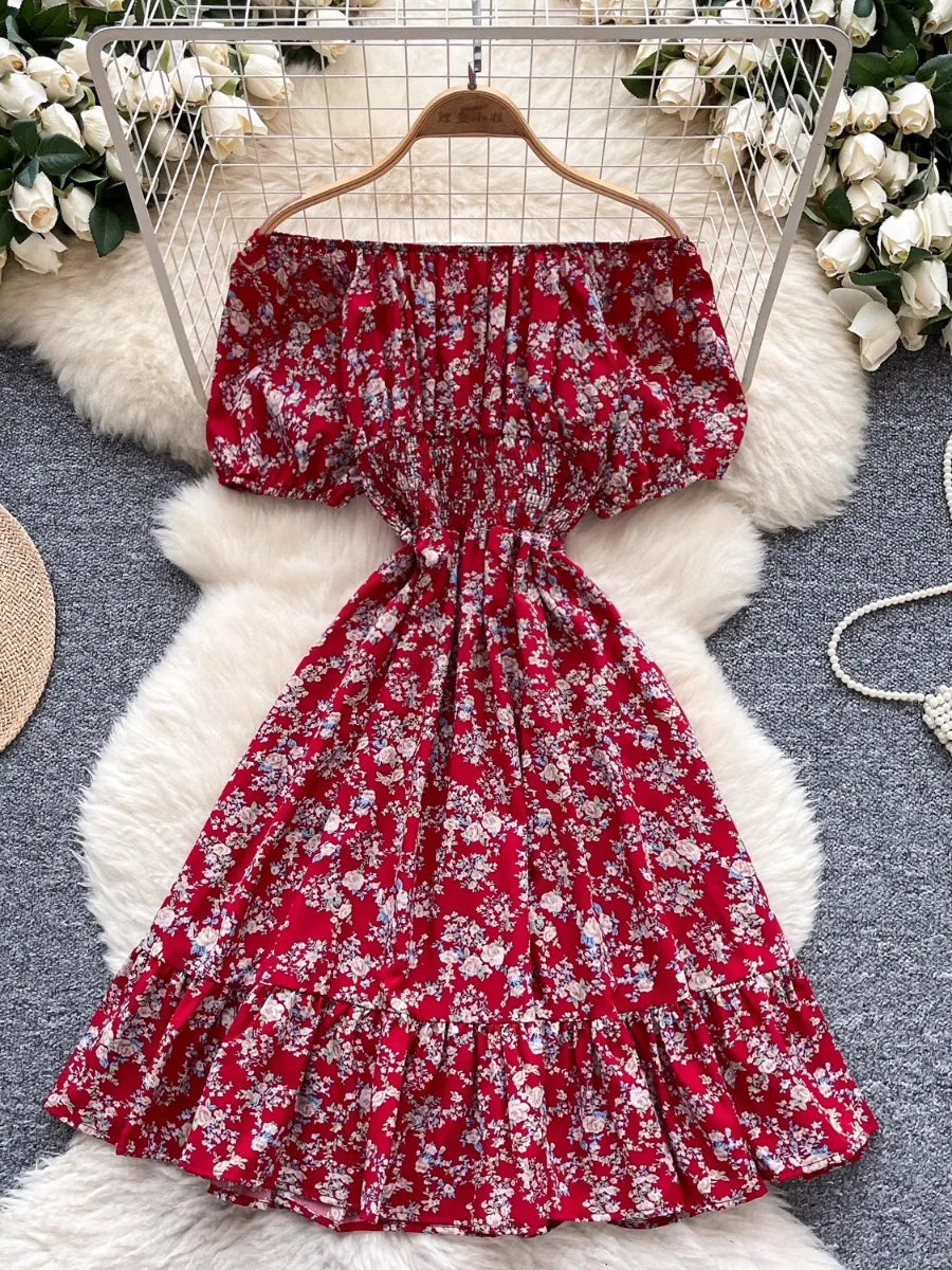red off the shoulder summer dress Dressing for Summer Heat :: Little Red off the Shoulder Dress